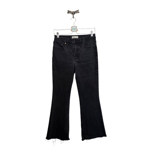 Madewell Skinny Flare Crop Jean In Black Frost Wash 28 - Picture 1 of 12